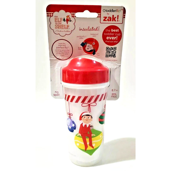 Zak! BPA Free No Spill Sippy Cup Toddler 8.7 oz The Elf on the Shelf Christmas - Picture 1 of 3
